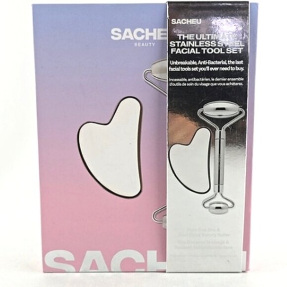 Sacheu Stainless Steel Face Roller and Gua Sha Bundle - - Picture 4 of 6